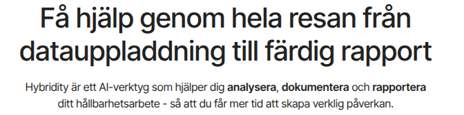 Skärmdump av Hybriditys webbplats