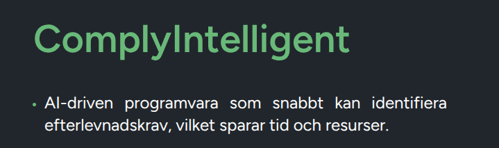 Skärmdump av Complymarkets webbplats