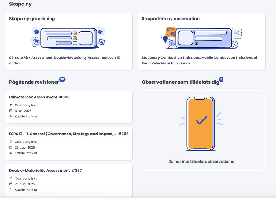 Skärmdump av Falconys webbplats