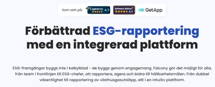 Skärmdump av Falconys webbplats