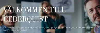 Skärmdump av Cederquists webbplats