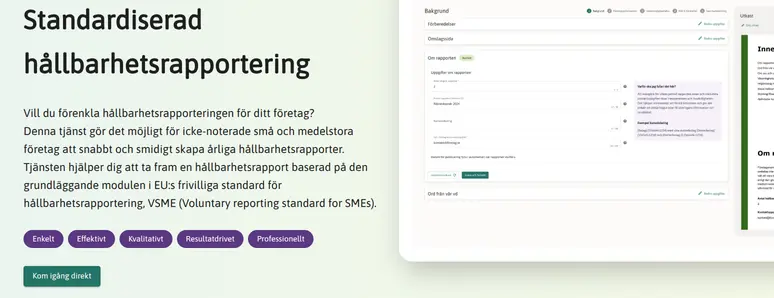 Skärmdump av Strimples webbplats