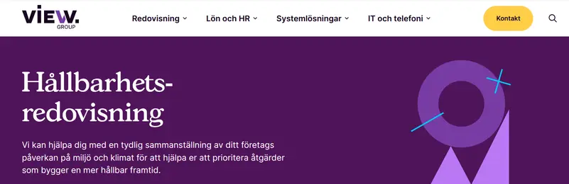 Skärmdump av View Groups webbplats